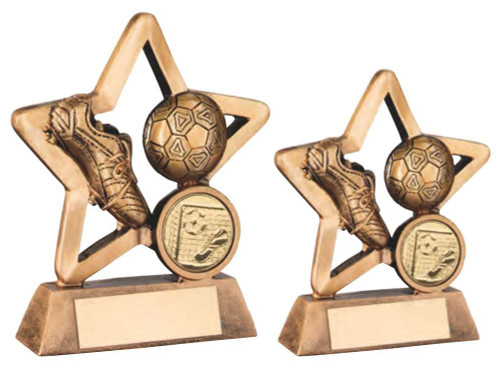 Football Mini Star Trophy Boot & Ball Resin Award in 2 sizes