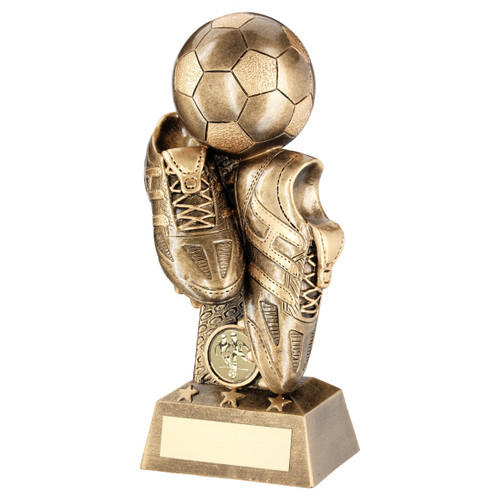 Football Club Full 3D Football & Boots Trophy With Custom Logo