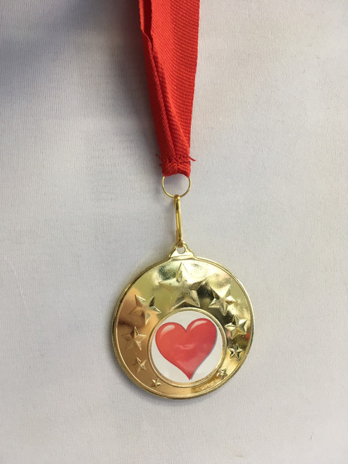 Valentine's Gift Personalised Medal 50mm with Heart Logo