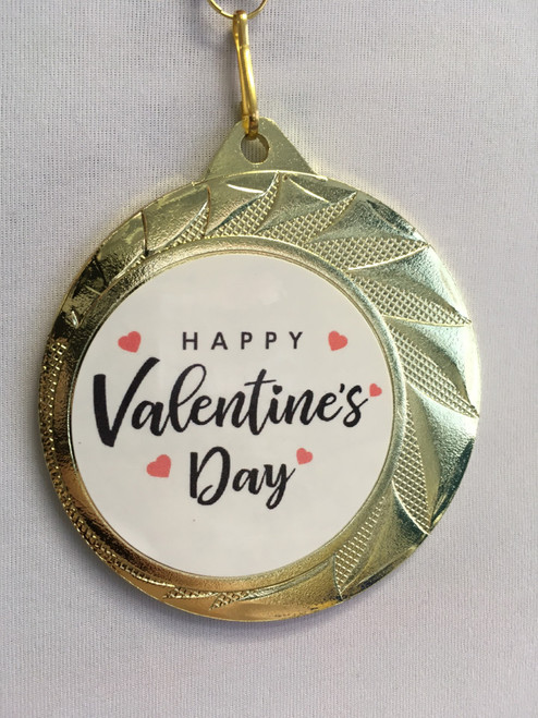 Valentine's Gift Personalised Large Gold Medal