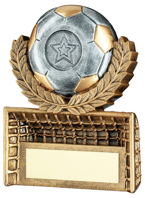 Silver & Gold Mini Football Wreath On Goal Award 