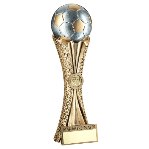 Manager's Player Football Tri Mesh Column Trophy With Custom Logo
