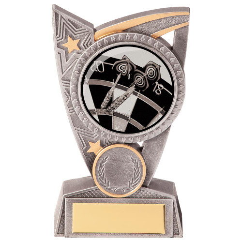 Darts Club Silver & Gold Triumph Award 180 Bullseye With Free Engraving & Custom Logo 