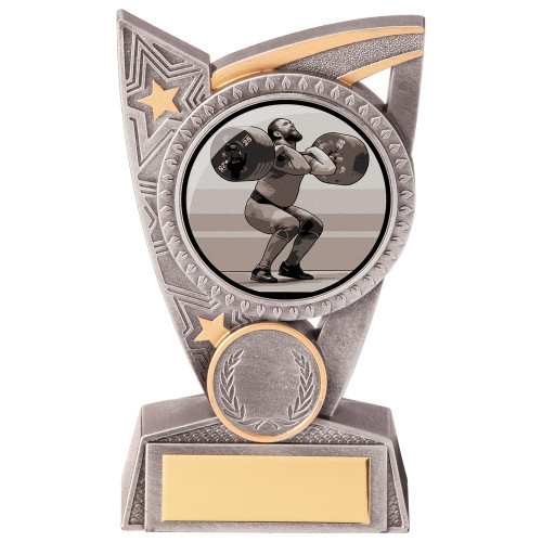 Weight Lifting Silver & Gold Triumph Award Gym Powerlifting Bodybuilding