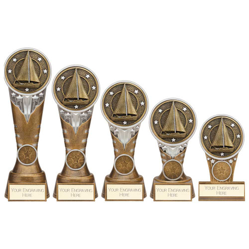 Ikon Sailing Award Sailboat Trophy Series in 5 Sizes