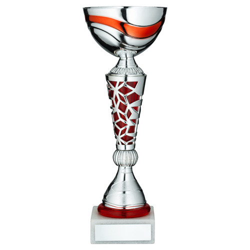 Silver & Red Multisport Cup With Free Engraving