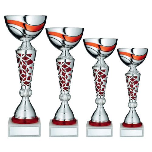 Silver & Red Multisport Cup in 4 Sizes