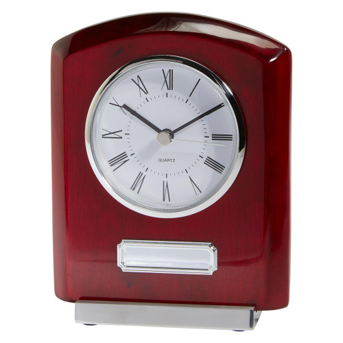 Idaho Glass & Rosewood Clock Personalised Engraving