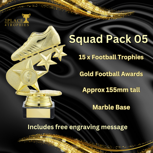 Football Squad Pack of 15 x Gold Awards Job Lot Bulk Buy
