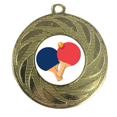Table Tennis Premium Medals 50mm Gold