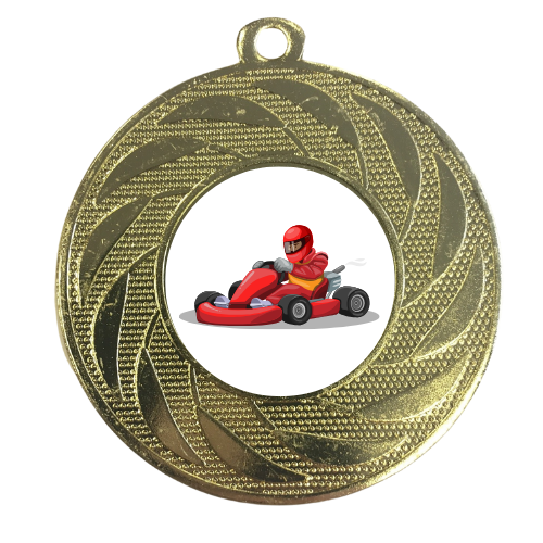 Go Karting Premium Racing Medals 50mm Gold Party Prize