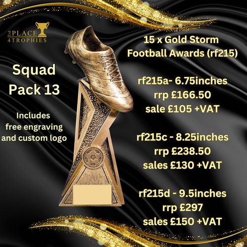 Gold Storm Football Squad Pack Set of 15 Awards
