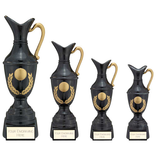 Golf Black & Gold Series Claret Jug Available in 4 Sizes