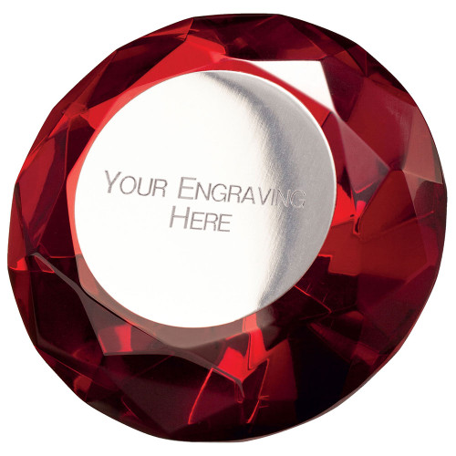 Impulse Diamond Premium Red Crystal Paperweight