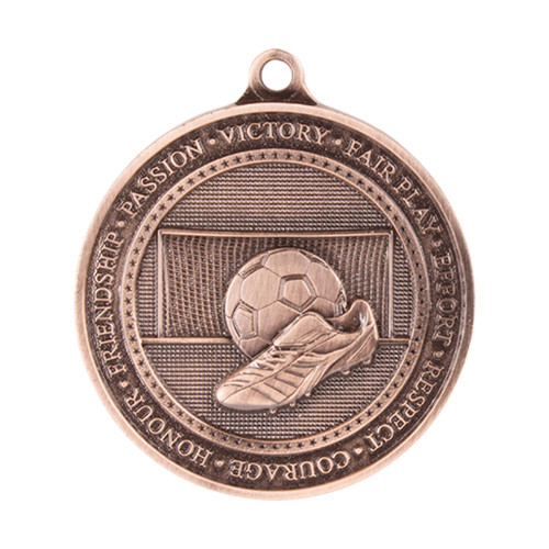 Bronze Olympia Football Die-Cast Thick Metal Medal 70mm