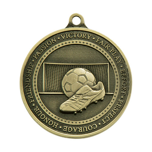 Gold Olympia Football Die-Cast Thick Metal Medal 70mm