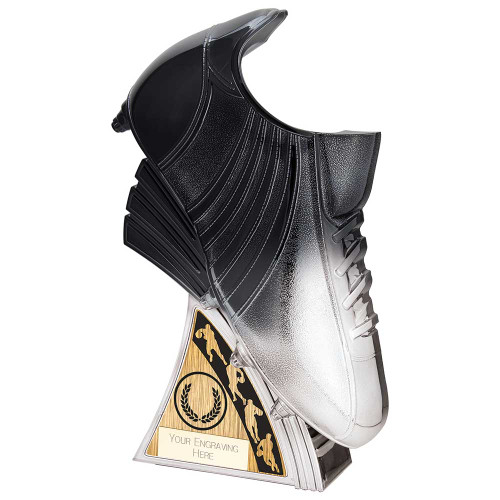 Rugby Award Power Boot Carbon Black & Ice Platinum Rugby Union Rugby League Trophy