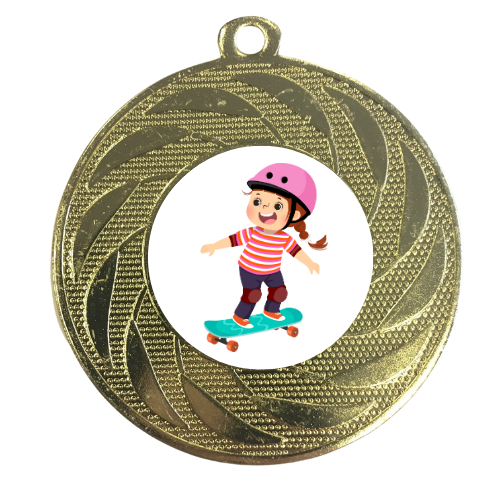 Skateboarding Medal Girl's Medal Skater Girl Skate Jam Street League Free Engraving