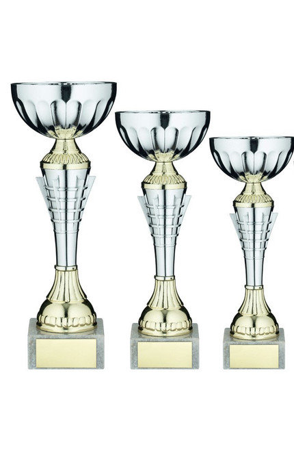 Silver & Gold Spiro Trophy Cup in 3 Sizes