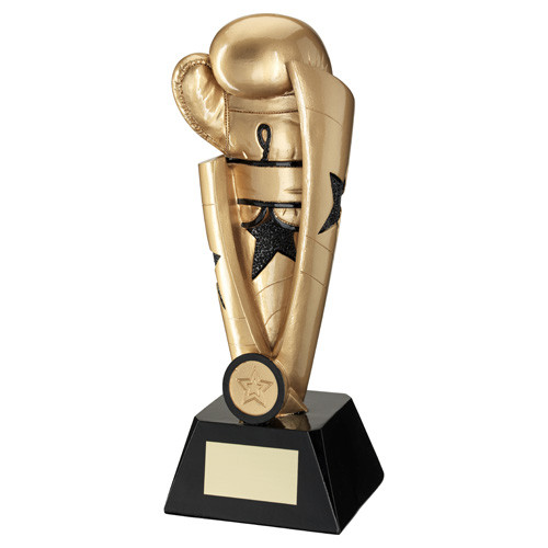 Custom Gold & Black Boxing Glove Trophy 7.25" Award