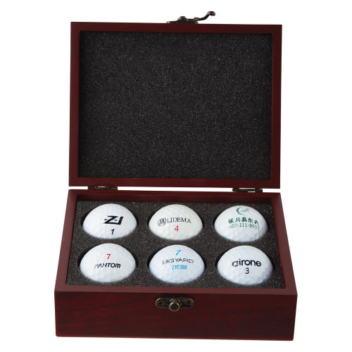 Ace 6 Golf Ball Mahogany Case Golfer Gift 1st Place 4 Trophies