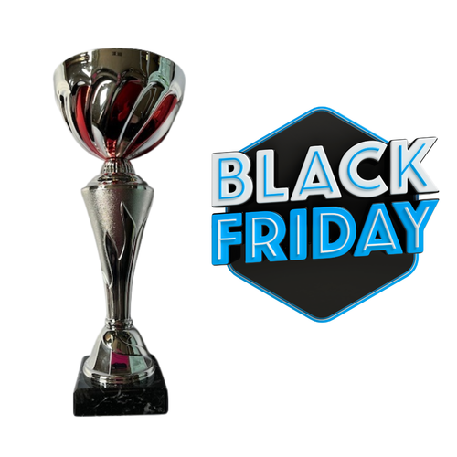 Jupiter Red & Silver Cup 9.5" Award