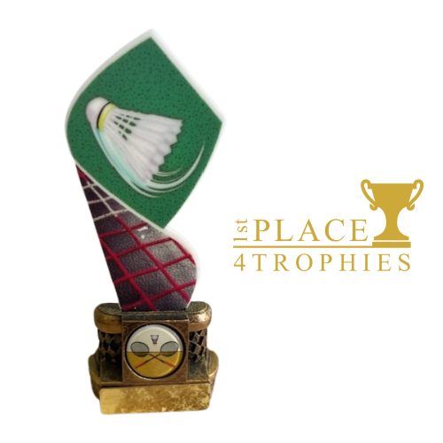 Badminton Plastic Plaque On Resin Base 6.25"
