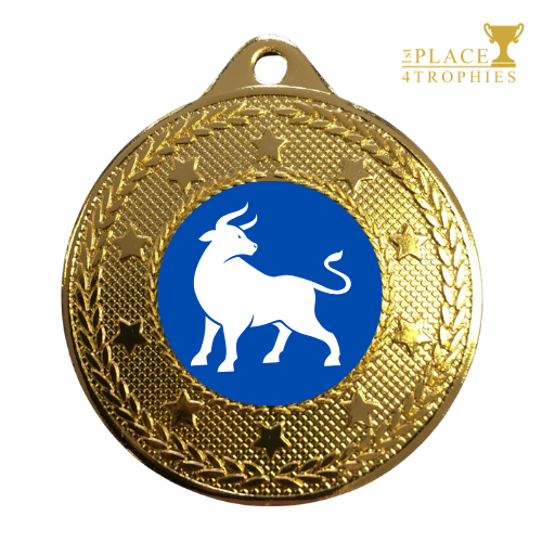 White Bull Medal Award Pub Prize Sports Teams Competitions Free personalised engraving