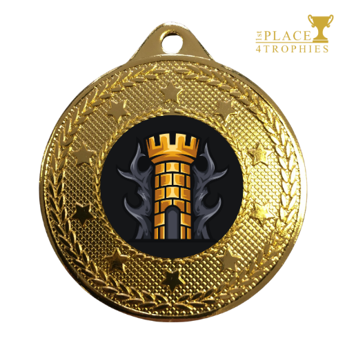 Castle Medal Award Medieval Castle Games Chess D&D Prize Winner
