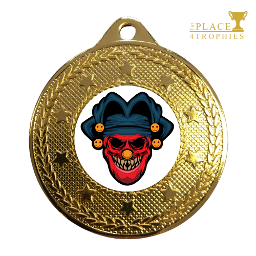 Evil Jester Medal Award Halloween Sports Personalised Engraving