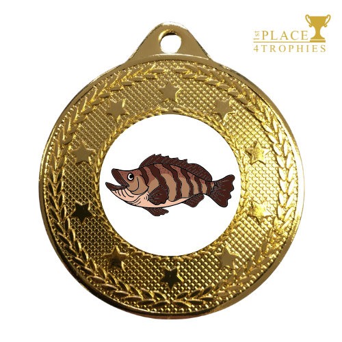 Grouper Fish Medal Award Fishing Angling Competition Prize Free personalised engraving