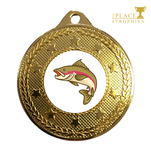 Trout Medal Award Fishing Angling Competition Prize Free personalised engraving