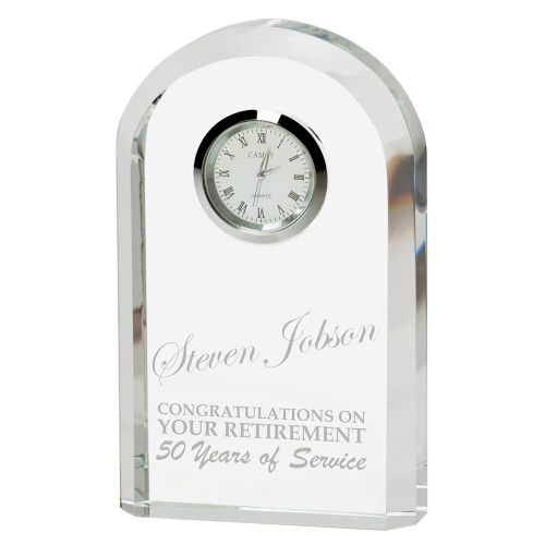 Eternity Crystal Clock With Custom Laser Engraving