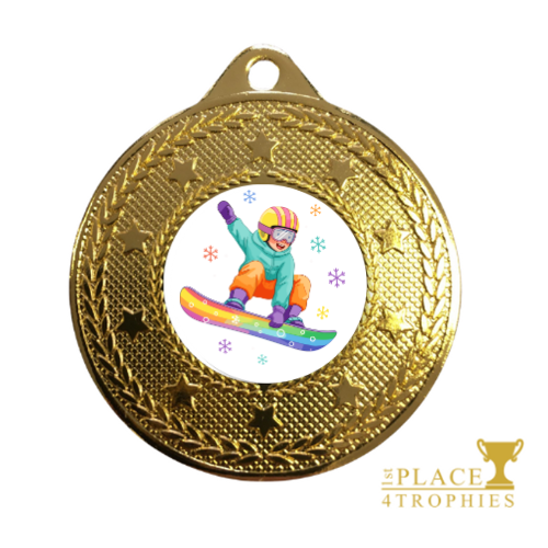 Snowboarding Medal Prize Gift Personalised Engraving
