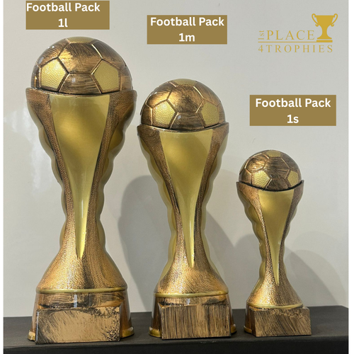 Small 6 inch golden victory football ball trophy