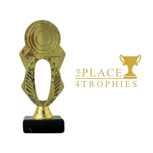 Gold Custom Logo Award Personalised Engraving at 1st Place 4 Trophies