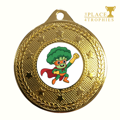 Super Broccoli Medal Award School Nursery Healthy Eating Cooking Class Prize