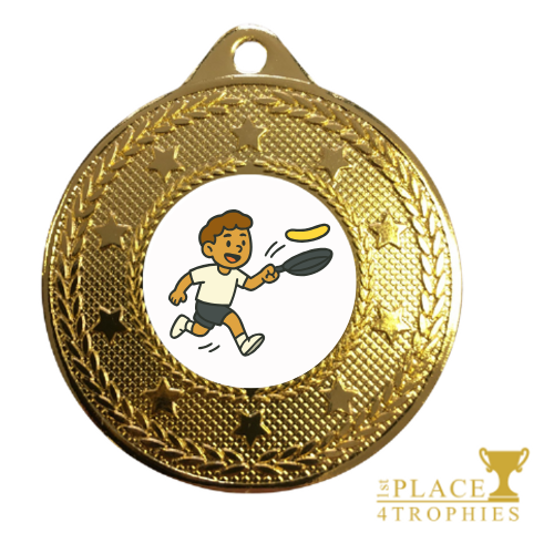 Pancake Race Medal Award Flipping Tossing School PE Fun Novelty