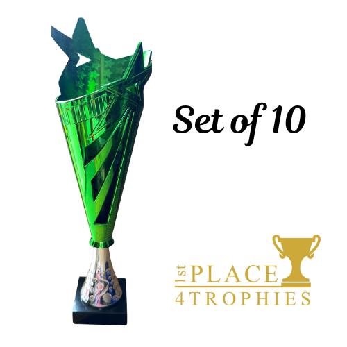 Job Lot of Green Awards Set of 10 Trophies 13"