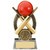 Escapade cricket award with two gold bats and a red cricket bowling ball