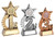 1st 2nd 3rd Place Star Awards in Gold Silver & Bronze resin. Available with FREE personalised engraving.