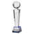 Legend crystal football trophy award with 3D laser footballer and football available with FREE engraving 