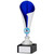 Silver & Blue Curved Cup Trophy FREE Engraving