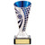 Silver and Blue defender football trophy small