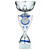 Silver & Blue Shield Trophy Cup With Custom Logo 
