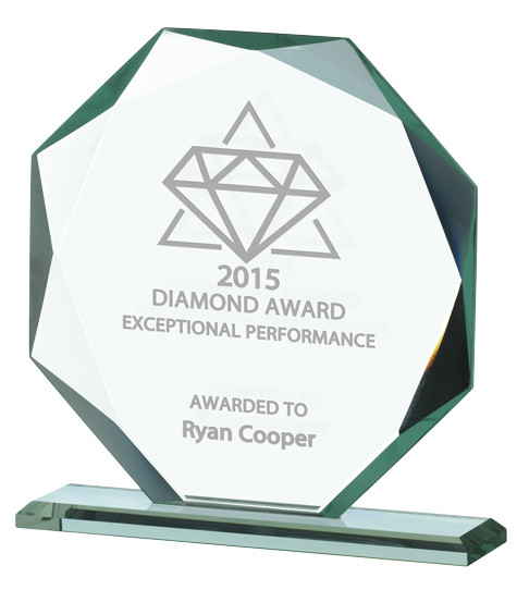 Octagonal Award - personalised award from 1st Place 4 Trophies