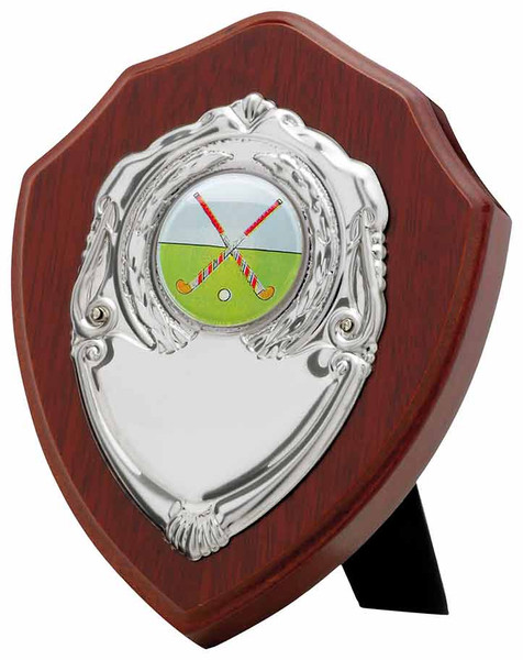 Mahogany Finish Presentation Shield - personalised award from 1st Place 4 Trophies