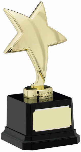 Gold finish achievement star award. Beautiful trophy with free engraving.