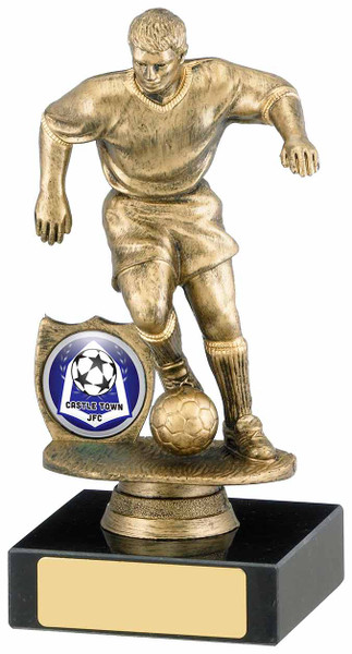 Antique Gold Footballer Award - personalised award from 1st Place 4 Trophies