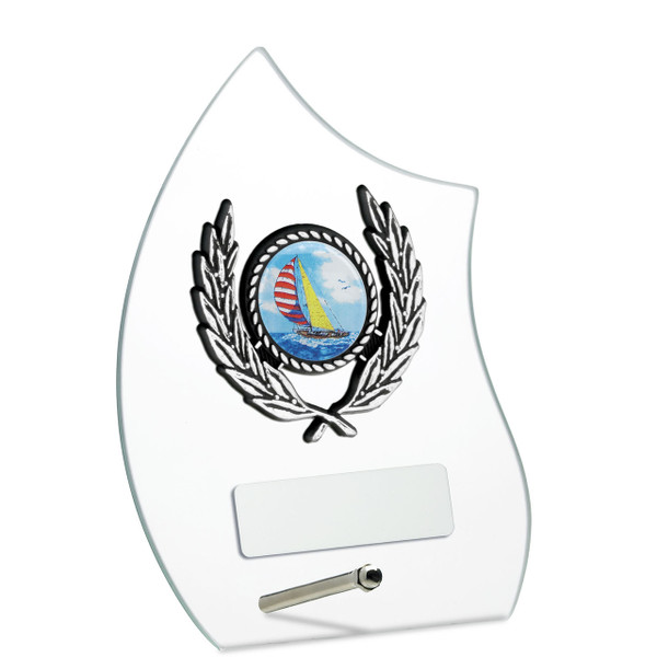 Beautiful clear glass laurel multi sport award 